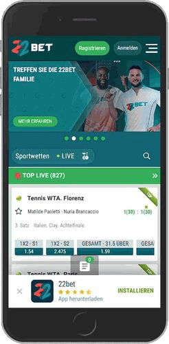 Mobiler Screenshot der 22bet-Live-Seite