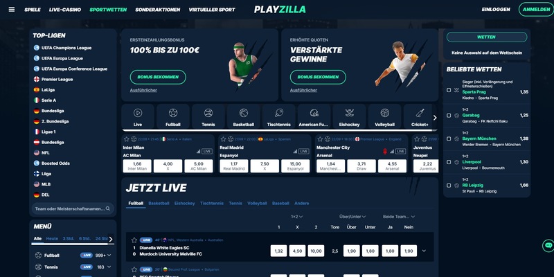 Startseite der Playzilla