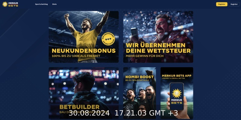 Screenshot der MerkurBets Desktop-Promoseite