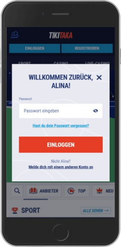 Screenshot der Registrierungsseite