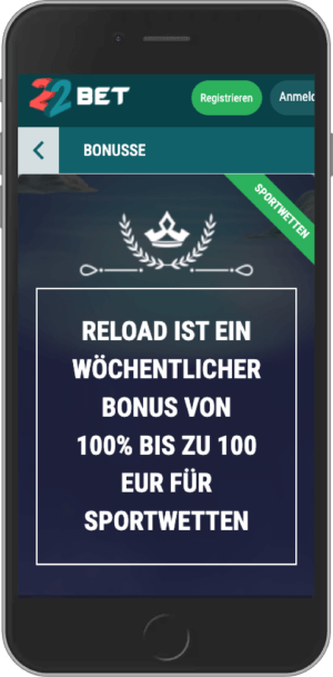 Weitere 100€ gratis für Sportwetten: der Friday Reload Sportwetten Bonus 