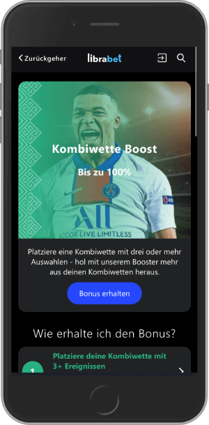 Librabet Bonus Kombiwette Boost bis zu 100%