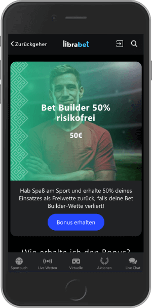 Librabet Bet Builder 50% Risikofrei Bonus 50€