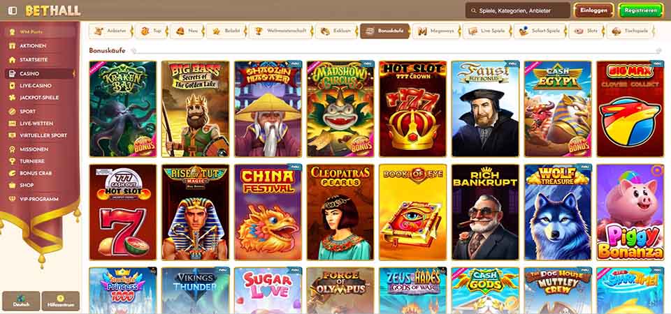 Screenshot der Bethell-Casino-Seite