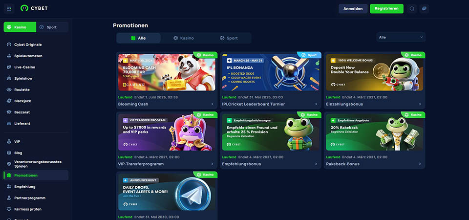 Screenshot der Cybet-Werbeseite