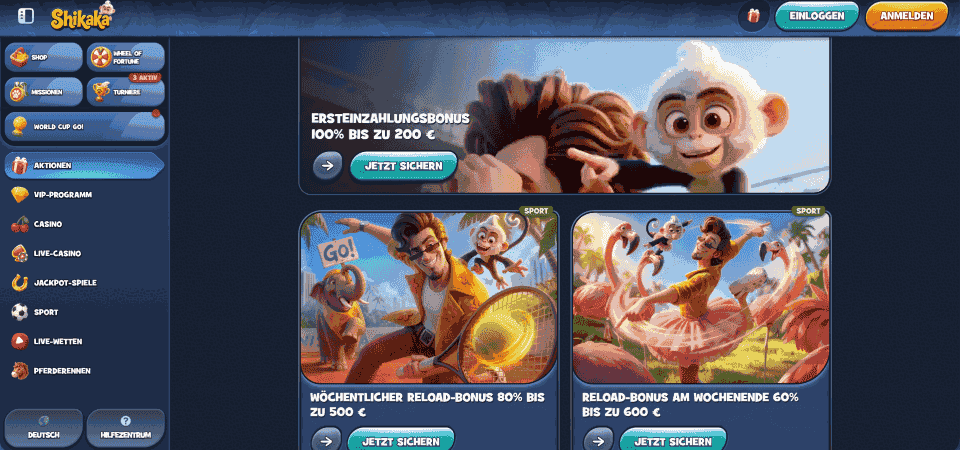 Screenshot der Shikaka-Promoseite