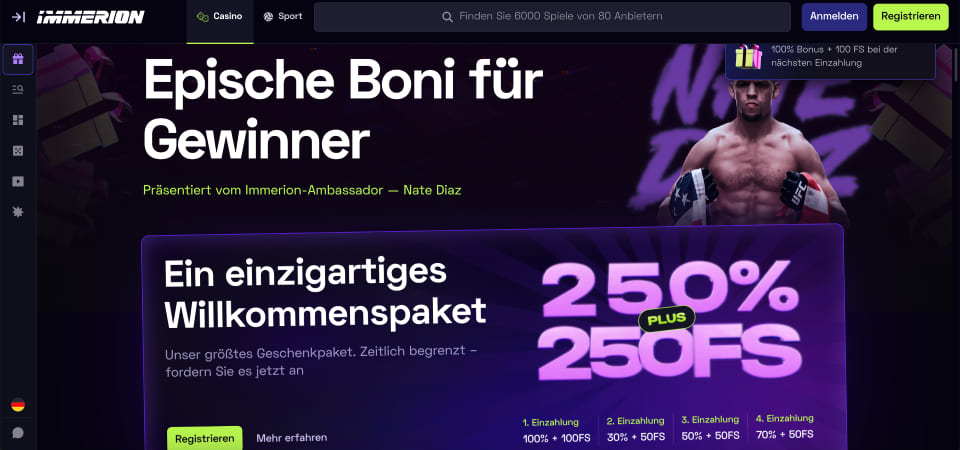 Screenshot der Immerio͏n-Promoseite