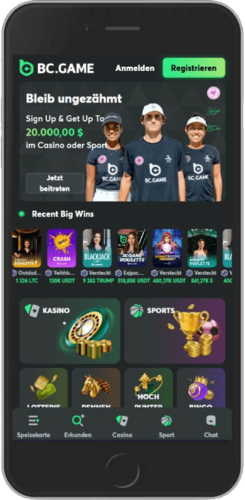 Mobiler Screenshot der mobilen Apps von BC.Game 2