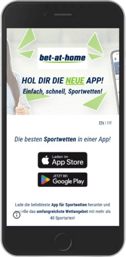 Mobiler Screenshot der mobilen Apps von Bet-at-Home