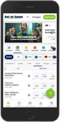 Mobiler Screenshot der mobilen Apps von Bet-at-Home 1