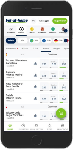 Mobiler Screenshot der Bet-at-Home Live-Seite