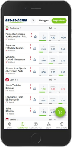 Mobiler Screenshot der Bet-at-Home Tennis-Fußballseite