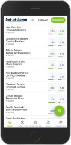 Mobiler Screenshot der Bet-at-Home Sport-Fußballseite