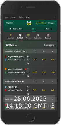 Live-Streaming-Zugang in der bet365 Mobile App