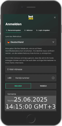 Mobiler Screenshot der Registrierungsseite