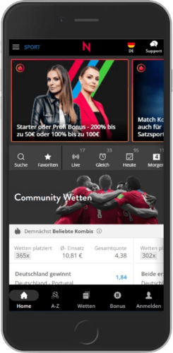 Mobiler Screenshot der NeoBet Live-Seite