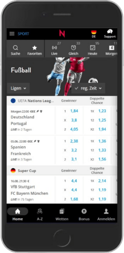 Mobiler Screenshot der NeoBet Live-Seite