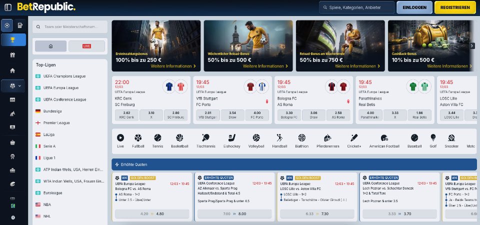 Sportwetten beim BetRepublic