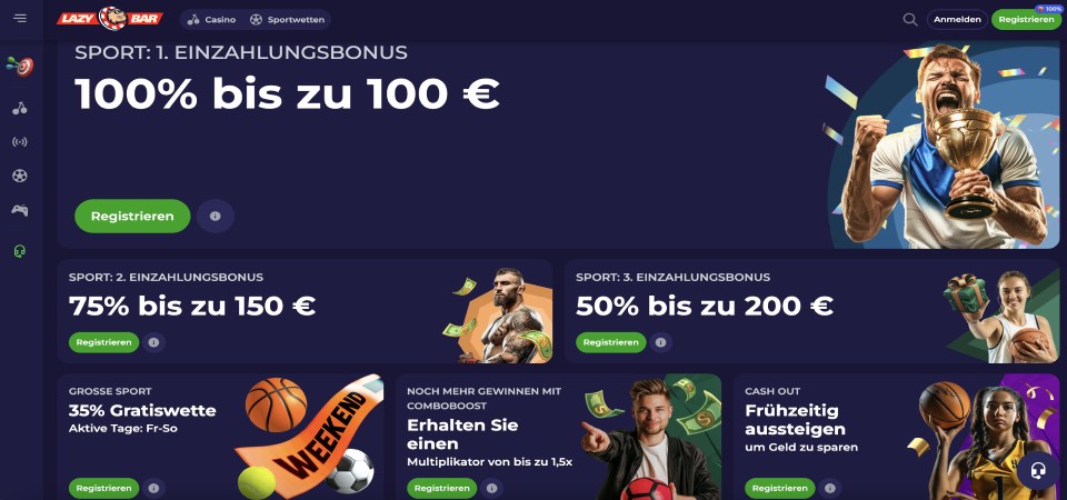 Screenshot der Lazybar-Desktop-Promoseite