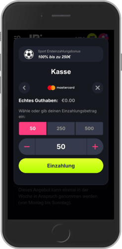 Mobiler Screenshot der Lunubet-Zahlungsseite