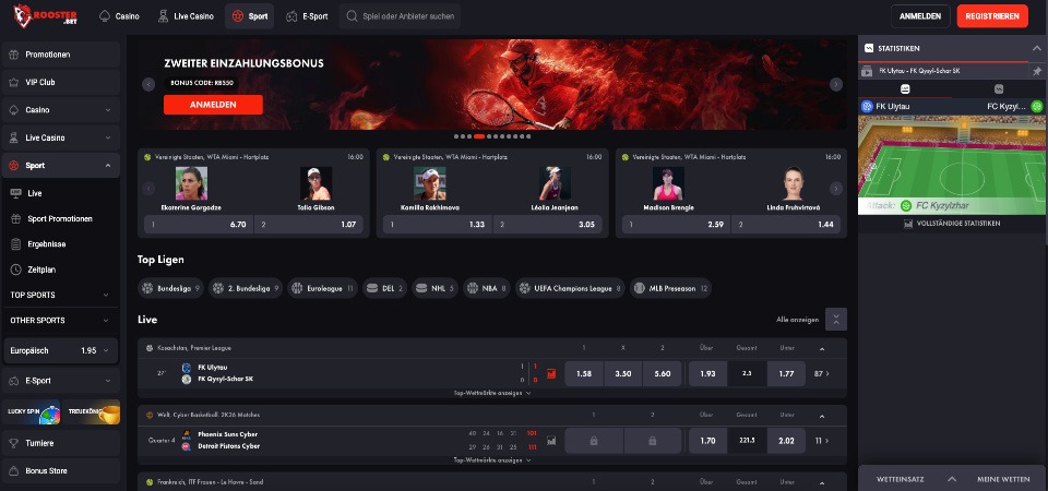 Sportwetten bei Rooster.Bet