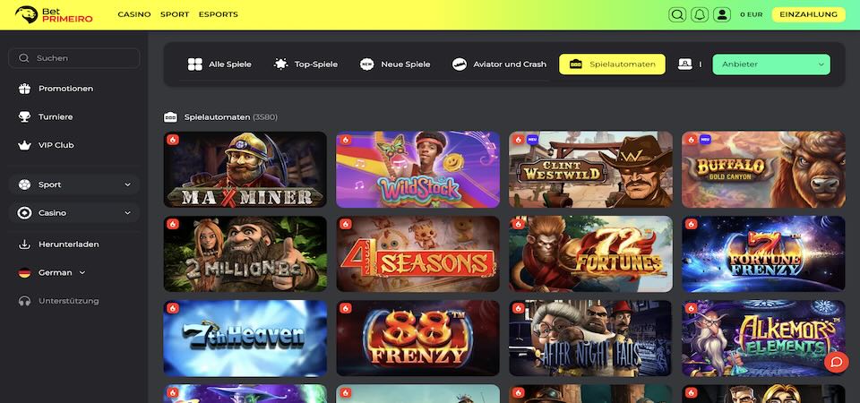 Screenshot der BetPrimeiro-Bonusseite