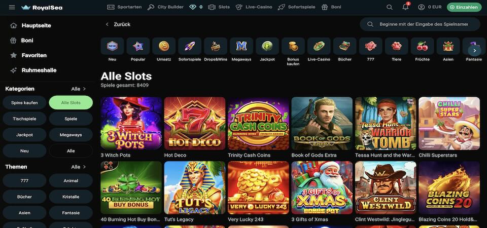 Screenshot der RoyalSea-Casino-Seite